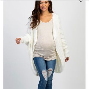 White fuzzy Cardigan from pink blush NWOT.